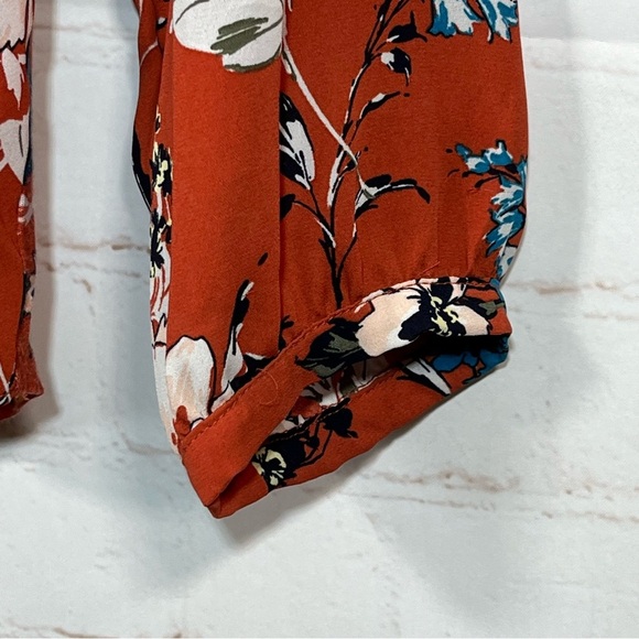 Loft Tunic Blouse Womens Size Small Petite Floral Sheer Pullover V Neck - Picture 6 of 9